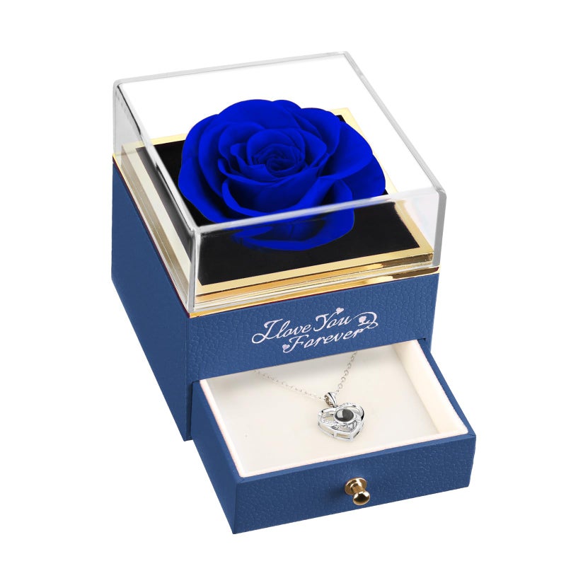 ASELFAD Mothers Day Rose Gifts Preserved Real Blue Rose Forever Flowers Gifts for Mom Girlfriend Wife Valentines Christmas Sweetest Day Anniversary or Birthday Gifts for Women