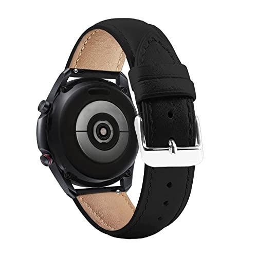 ACM Watch Strap Leather Belt 22mm compatible with Titan Zeal Smartwatch Casual Classic Band Black - Image 3