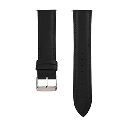 ACM Watch Strap Leather Belt 22mm compatible with Titan Zeal Smartwatch Casual Classic Band Black - Image 2