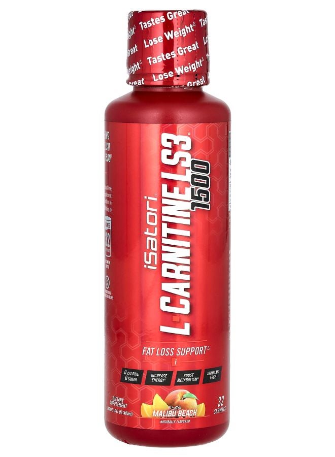 iSatori LCarnitine LS3 1500 Malibu Beach 16 fl oz (480 ml)