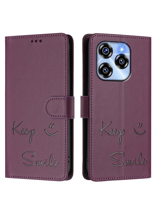 erorex Case For Oukitel C50 Smile Embossing RFID Leather Phone Case - Image 3