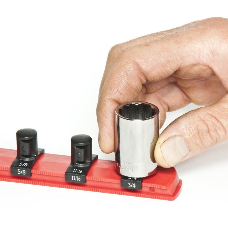 Ernst Manufacturing - 8411-Red-3/8 8411 8-Inch Socket Organizer with 9 3/8-Inch Twist Lock Clips, Red - Image 3