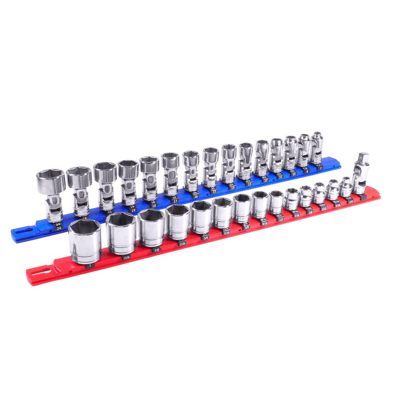 Ernst Manufacturing - 8411-Red-3/8 8411 8-Inch Socket Organizer with 9 3/8-Inch Twist Lock Clips, Red - Image 4