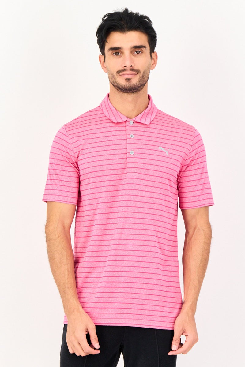 PUMA Men Performance Fit Short Sleeve Outdoor Polo Shirt, Fuchsia - Image 1
