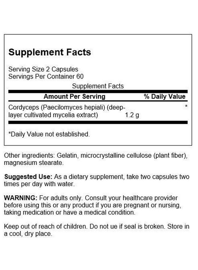 Swanson Cordyceps 600 Milligrams 120 Capsules - Image 2