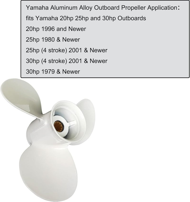 DLNIG 9 7/8x12-F Aluminum Propeller for Yamaha Outboard Engines 20hp-30hp - Image 3