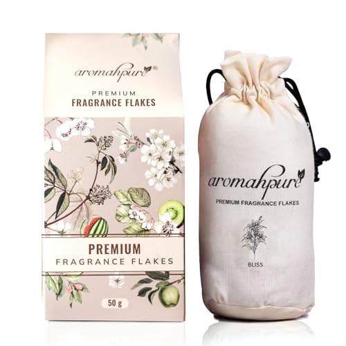 Aromahpure Premium Car Perfume Fragrance Flakes - Bliss - Floral Lilly, Luxury Car Air Freshener made Organically with Essential Oil, Grains, and Flakes - 50Gm, Last Upto 30 days, IFRA certified - Image 1