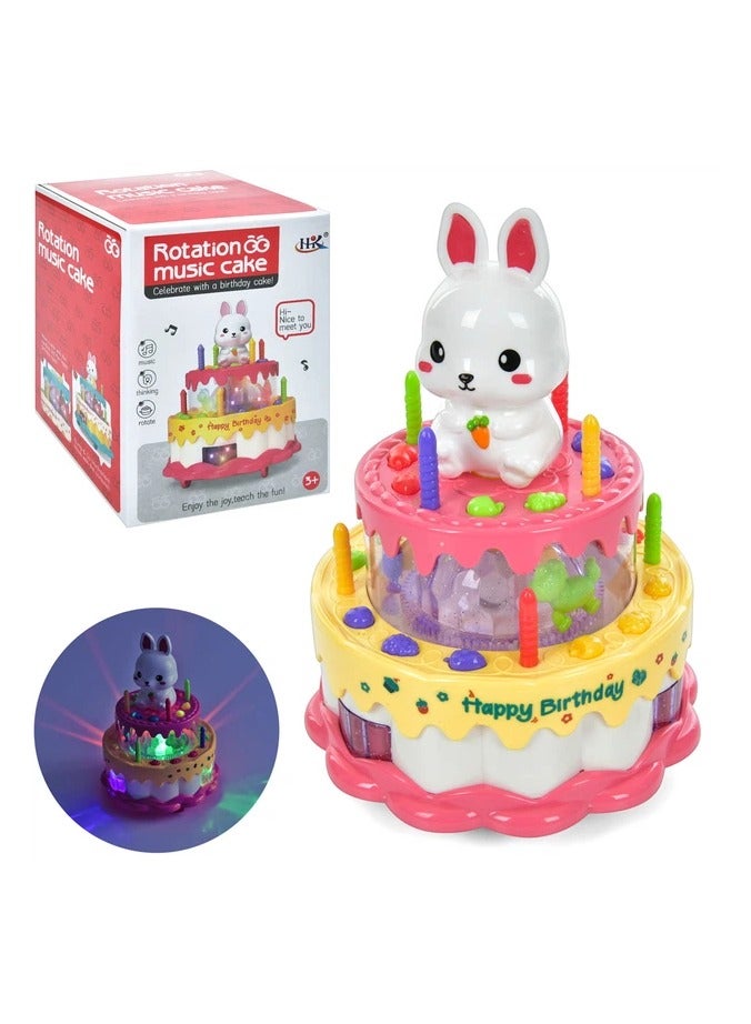 Kids Electric Birthday Cake Toy Triple-Layer Party Cake Set Gift Play Food Toy Set with Blowing Candles & Music - Image 1