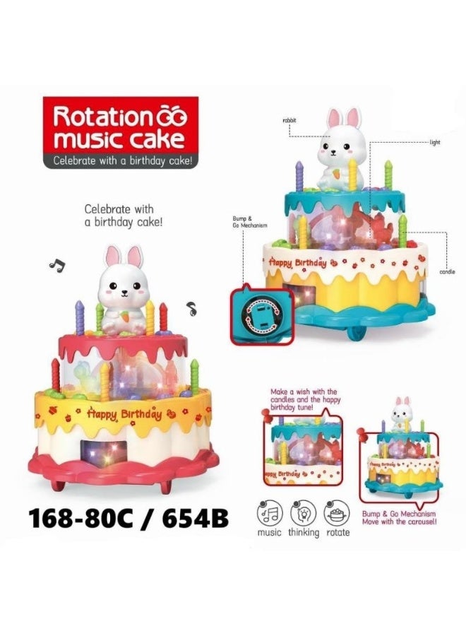 Kids Electric Birthday Cake Toy Triple-Layer Party Cake Set Gift Play Food Toy Set with Blowing Candles & Music - Image 2