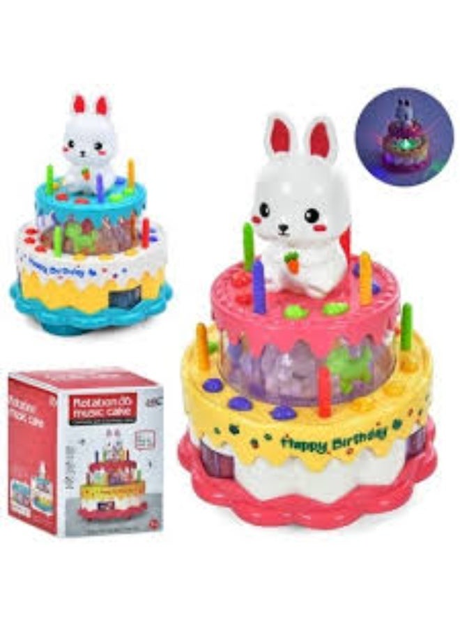 Kids Electric Birthday Cake Toy Triple-Layer Party Cake Set Gift Play Food Toy Set with Blowing Candles & Music - Image 3