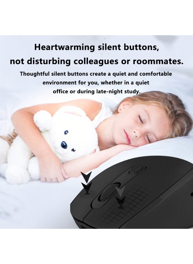 زها Wireless Bluetooth Mouse Bluetooth 5.1 USB Receiver 2.4GHz Silent Rechargeable Type C for PC Laptop Tablet Mobile Adjustable DPI Everyday Use - Image 3