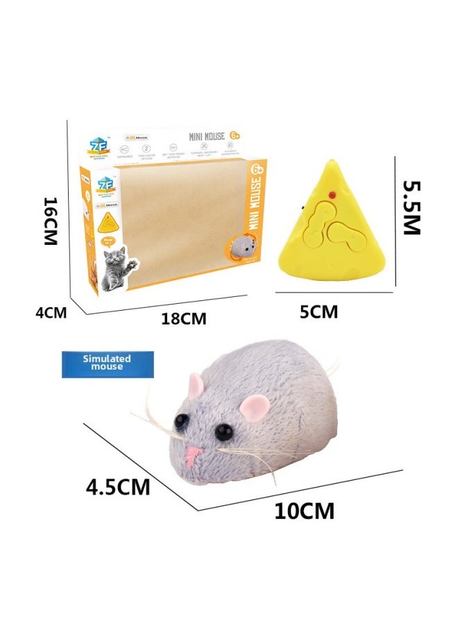 Explosions Strange Simulation Remote Control Animal Infrared Trick Remote Control Snake Remote Control Caterpillar Toy-Color:Gray Remote Control Mouse  - Image 1