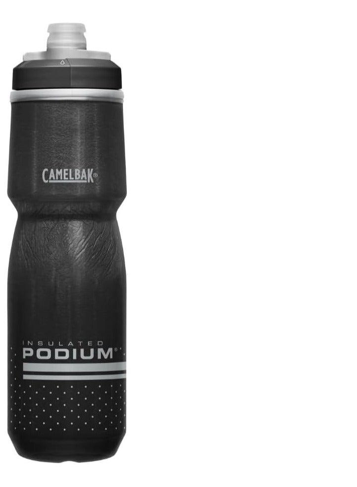 CAMELBAK Podium Chill Insulated Bike Water Bottle - Easy Squeeze Bottle - Fits Most Bike Cages - 24Oz, Black  - Image 1