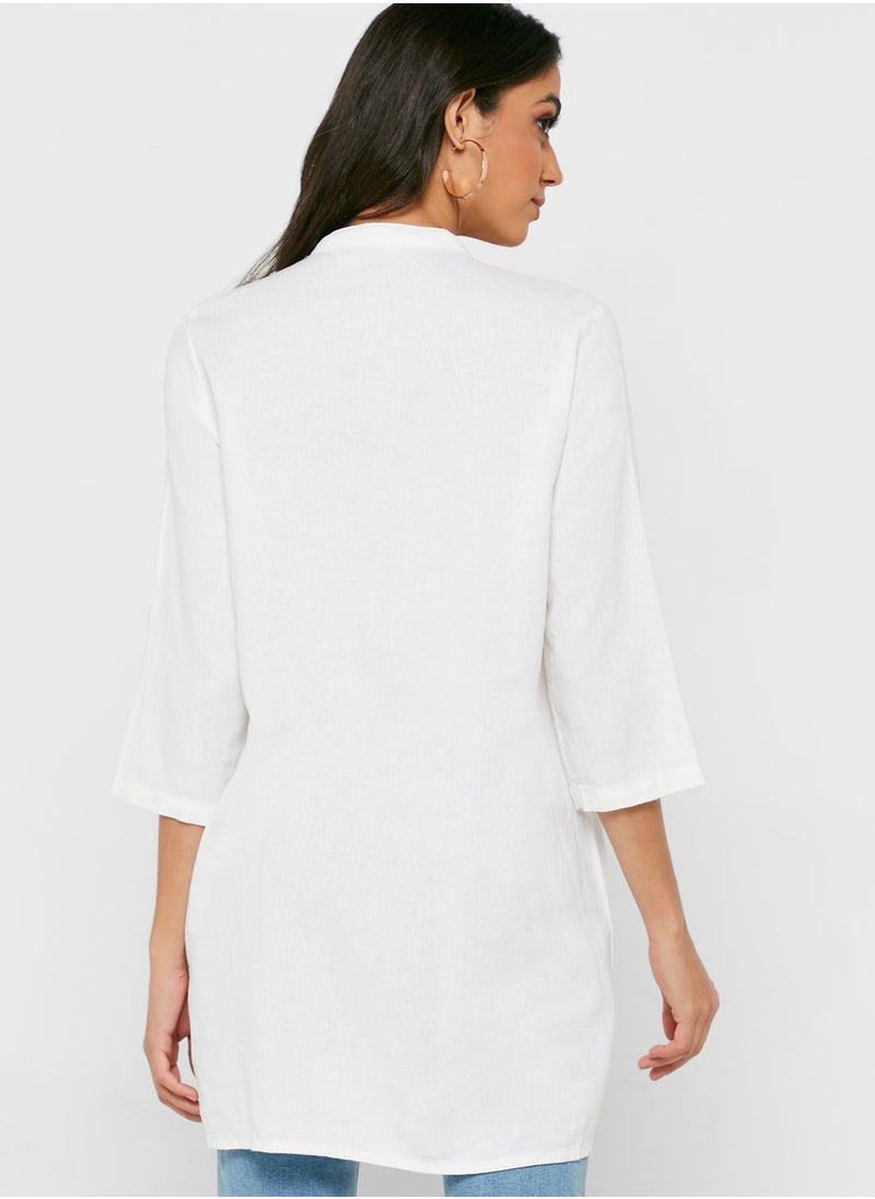 ONLY Button Detail Ruched Top  - Image 2