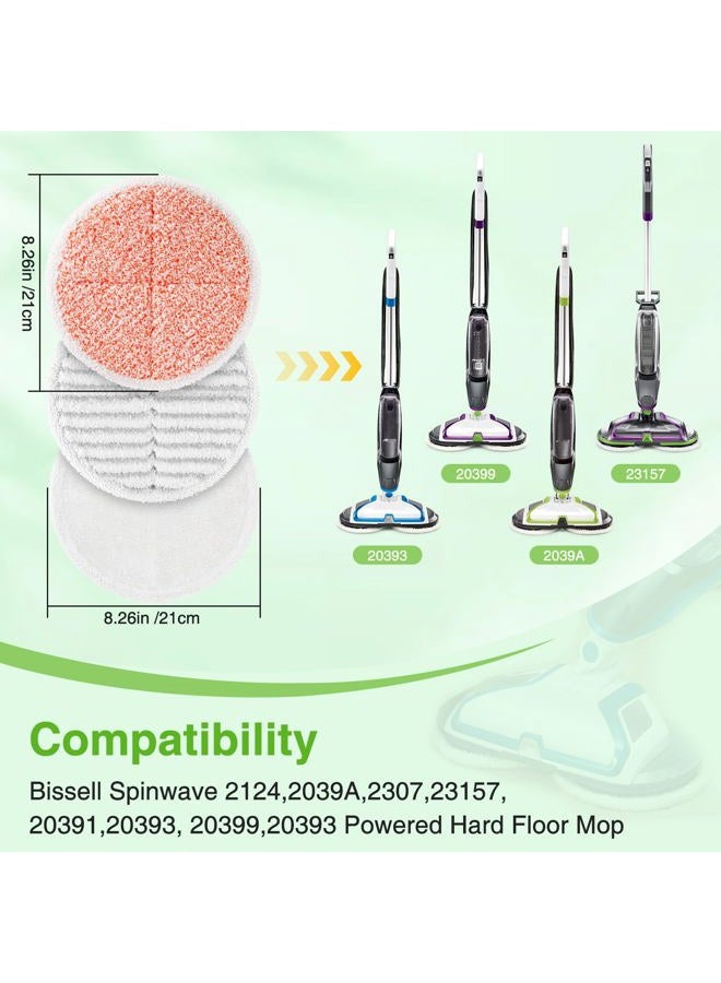 Zeekech 8 Pack Mop Pads Replacement Compatible with Bissell Spinwave 2124, 2039A, 2307, 23157, 23159, 20393, 20399 Hard Floor Spin Mop, 2 Soft Pads, 4 Scrubby Pads, 2 Heavy Scrub Pads - Image 2