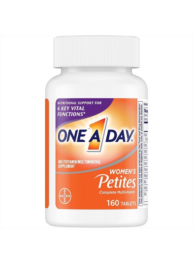One A Day Women's Petites Multivitamin، مكمل غذائي يحتوي على فيتامين أ، ج، د، هـ والزنك لدعم صحة المناعة، وفيتامينات ب، والبيوتين، وحمض الفوليك (على هيئة حمض الفوليك) والمزيد، أقراص، 160 قرصًا - Image 3