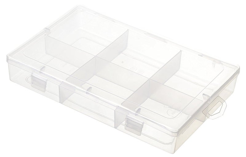 pmw 6 Partition MultiPurpose Rectangular Storage Box with lid for Storing Jewellery Daily Usage Items Multicolor Standard 1 Pcs - Image 1