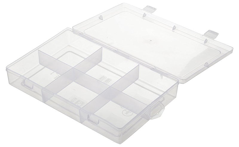 pmw 6 Partition MultiPurpose Rectangular Storage Box with lid for Storing Jewellery Daily Usage Items Multicolor Standard 1 Pcs - Image 2