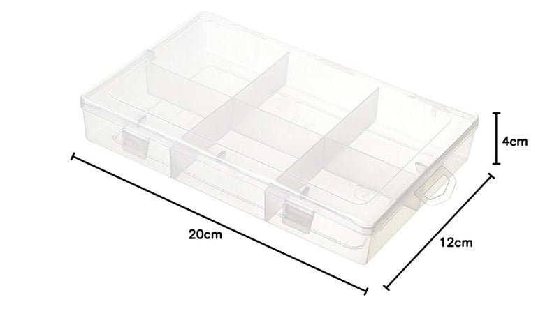 pmw 6 Partition MultiPurpose Rectangular Storage Box with lid for Storing Jewellery Daily Usage Items Multicolor Standard 1 Pcs - Image 3
