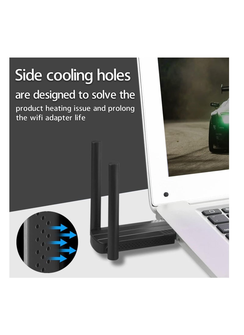 Anmi - Wireless USB WiFi 6 Adapter for PC - USB Adapter AX1800 PC WiFi Adapter for Desktop Laptop Dual Band Wireless Adapter WiFi Dongle for Windows 7/10/11 Wireless Network Adapter for PC Computer - Image 1
