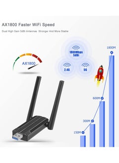 Anmi Wireless USB WiFi 6 Adapter for PC - USB Adapter AX1800 PC WiFi Adapter for Desktop Laptop Dual Band Wireless Adapter WiFi Dongle for Windows 7/10/11 Wireless Network Adapter for PC Computer  - Image 2