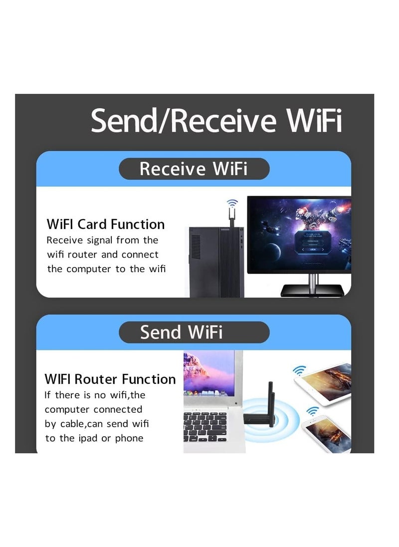 Anmi - Wireless USB WiFi 6 Adapter for PC - USB Adapter AX1800 PC WiFi Adapter for Desktop Laptop Dual Band Wireless Adapter WiFi Dongle for Windows 7/10/11 Wireless Network Adapter for PC Computer - Image 1