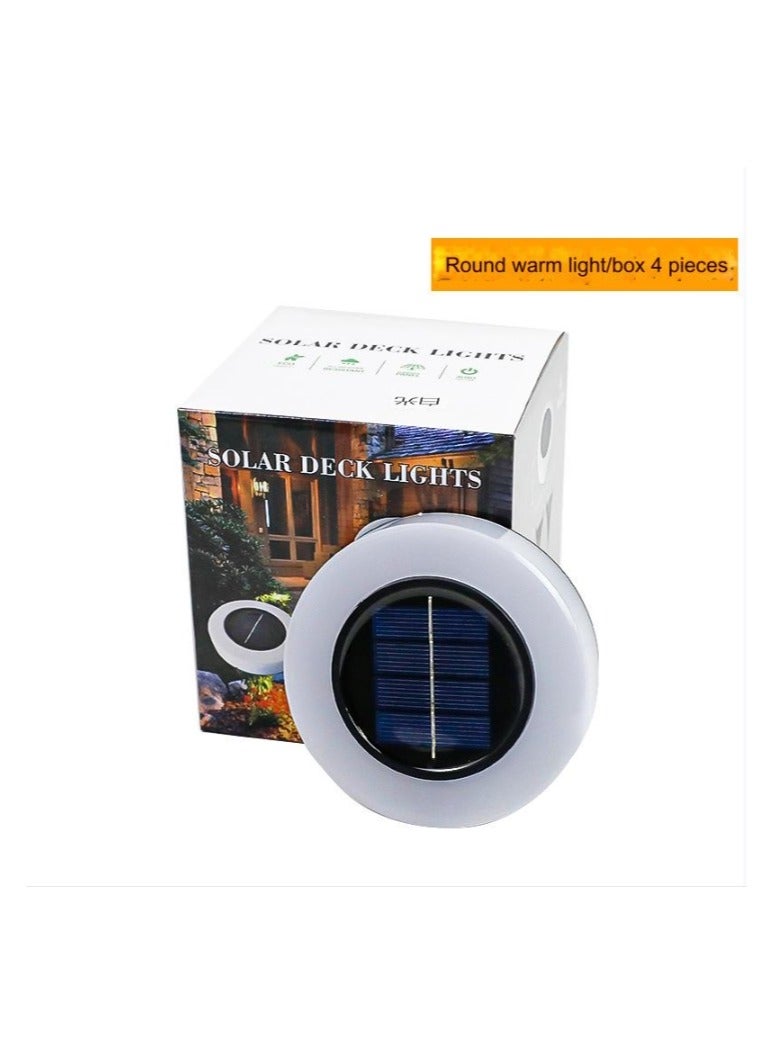 Generic LED Round Shape Ground Landscape Solar Lawn Light Garden Decoration Night Light Underground Waterproof Garden Solar Ground Light 4pcs/box  - Image 1
