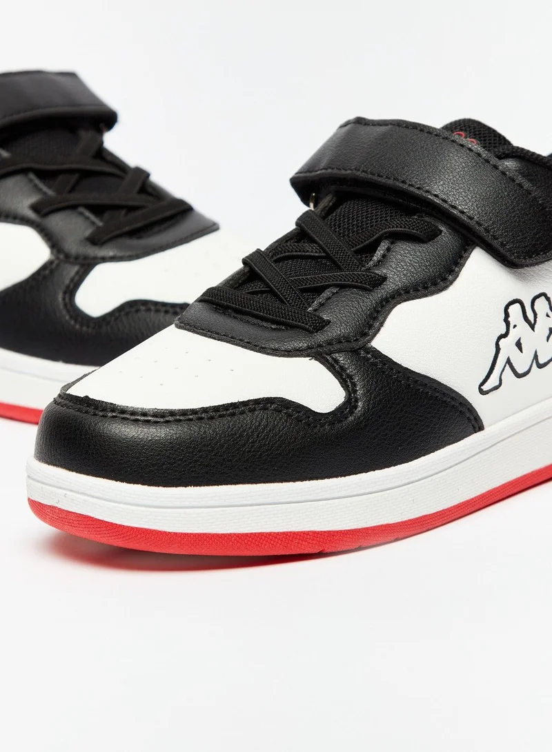 Kappa Boys' Colourblock Low-Ankle Sneakers with Hook and Loop Closure