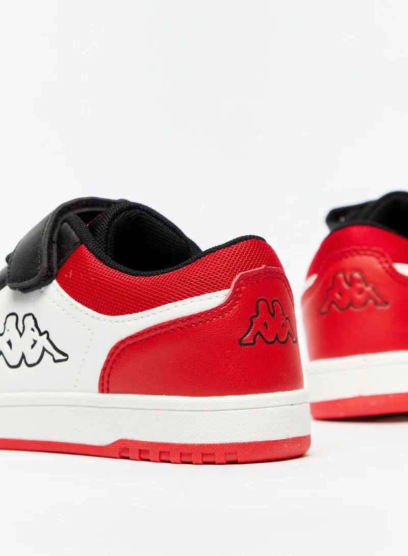 Kappa Boys' Colourblock Low-Ankle Sneakers with Hook and Loop Closure