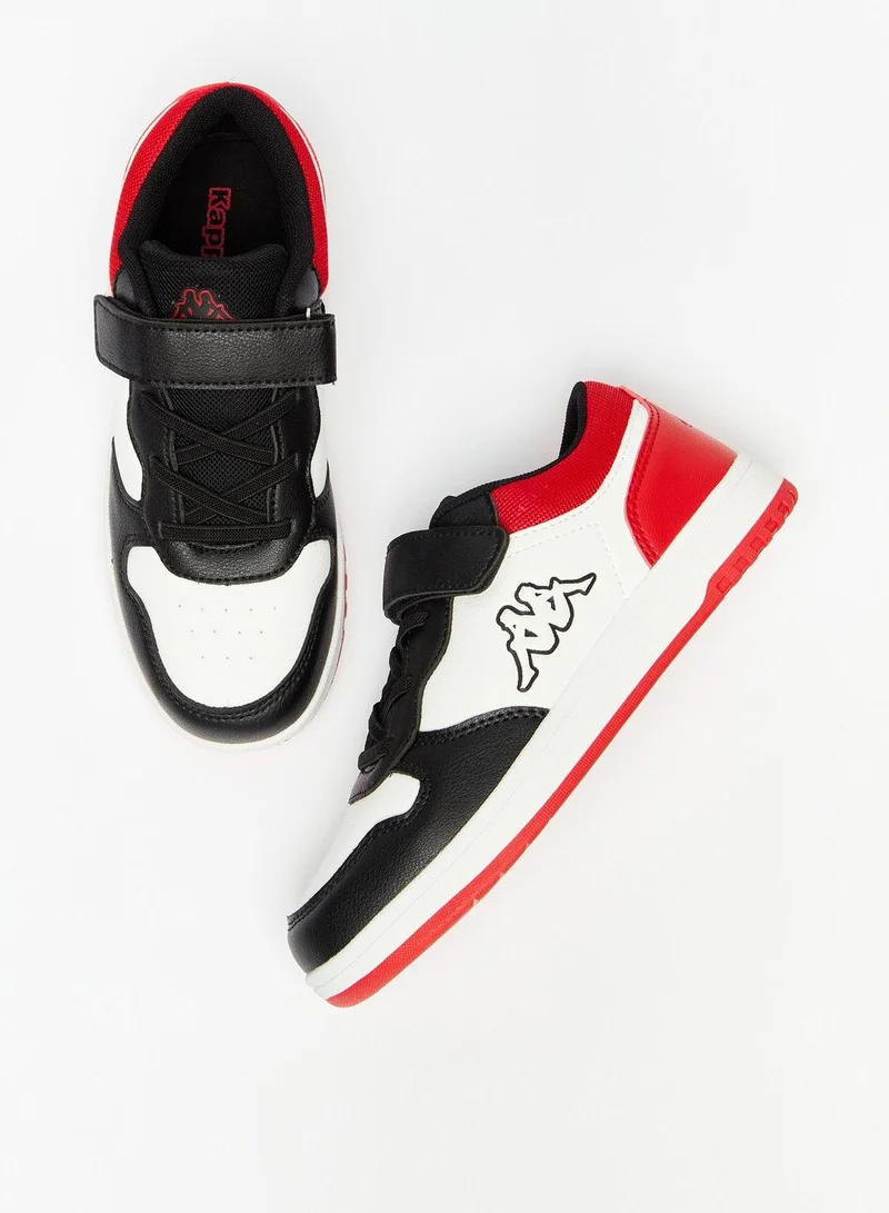Kappa Boys' Colourblock Low-Ankle Sneakers with Hook and Loop Closure
