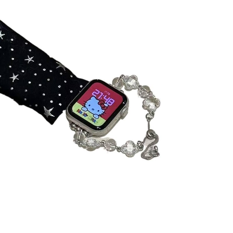 سوار ساعة ذكية سوار معدني من الستانلس ستيل متوافق مع Apple Watch بملاءمة قابلة للتعديل وحزام بديل بتصميم معدني أنيق باللون Gold قابل للتعديل - Image 3