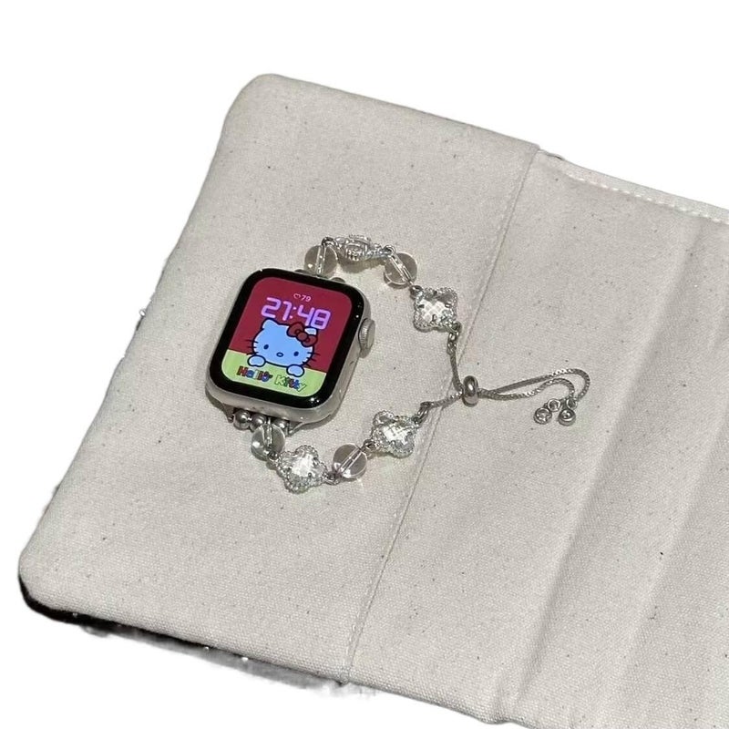 سوار ساعة ذكية سوار معدني من الستانلس ستيل متوافق مع Apple Watch بملاءمة قابلة للتعديل وحزام بديل بتصميم معدني أنيق باللون Gold قابل للتعديل - Image 4