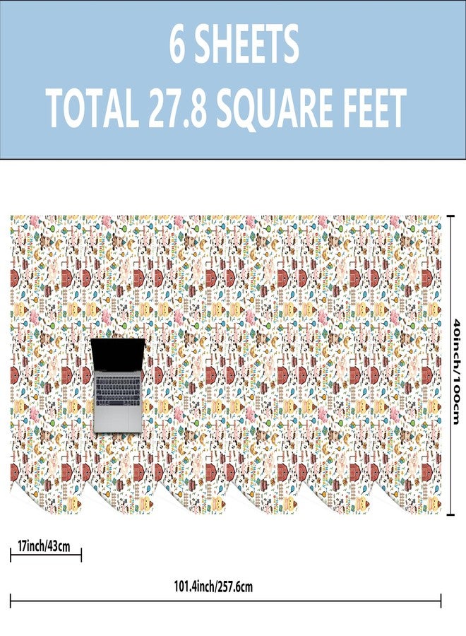 Vnaaem Farm Animal Wrapping Paper Roll for Boys Girls Kids - Cute Cow, Chick, Sheep, Horse Design Birthday Gift Wrap for Baby Shower Holiday Birthday Party - 17 in x 20 ft(Total 28.5sq.ft) - Image 4