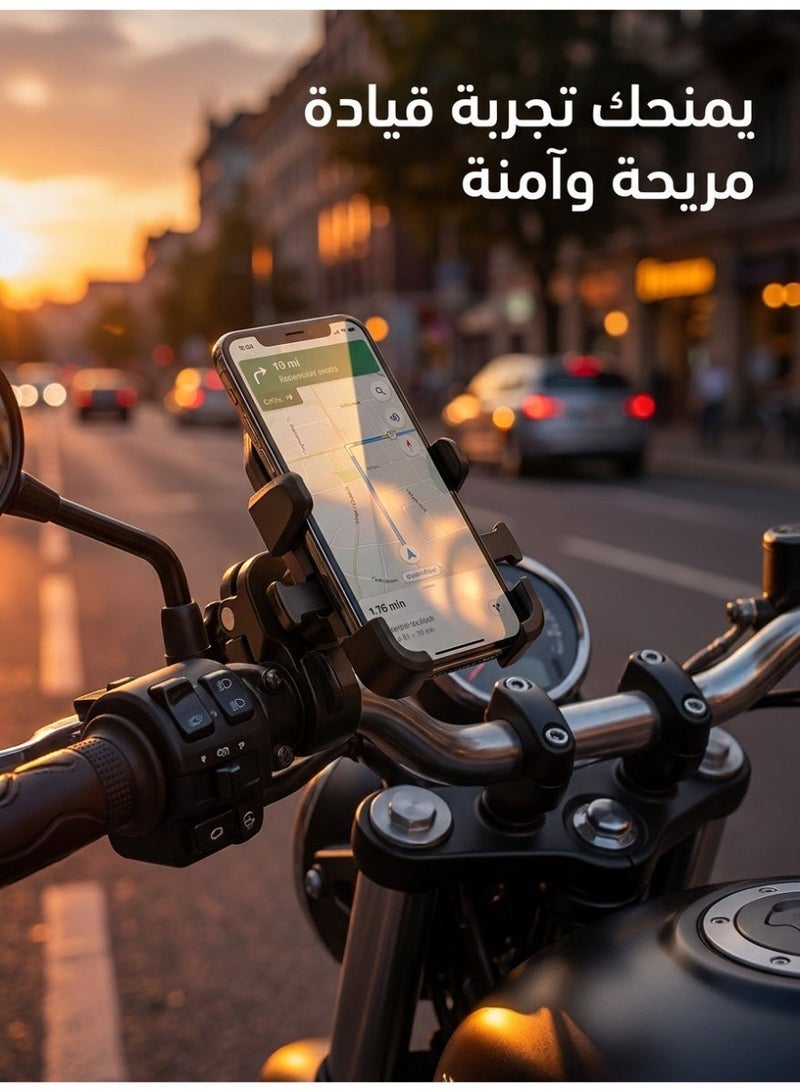 Growpal Motorcycle Phone Mount – Strong Handlebar Holder, Anti-Slip 360° Phone Stand for Safe Riding & GPS Navigation - Image 2