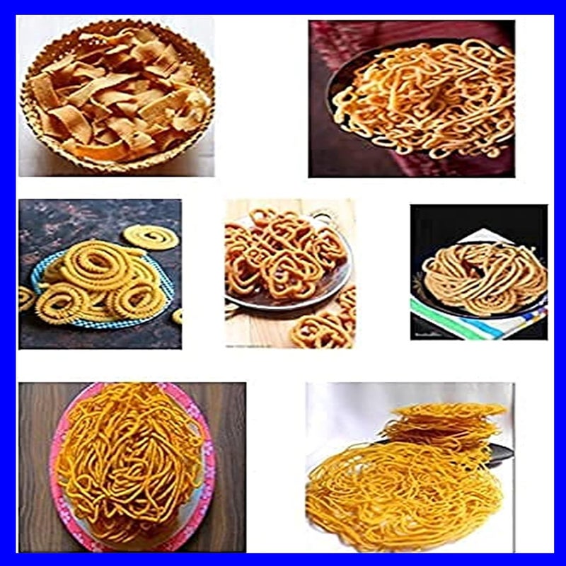 Jayam Traditional Aluminium SevanazhiSevai NazhiSev SanchaGathiya MurukuluJanthikulu Idiyappam Maker with Free 5 Different JaliSilverLarge - Image 4