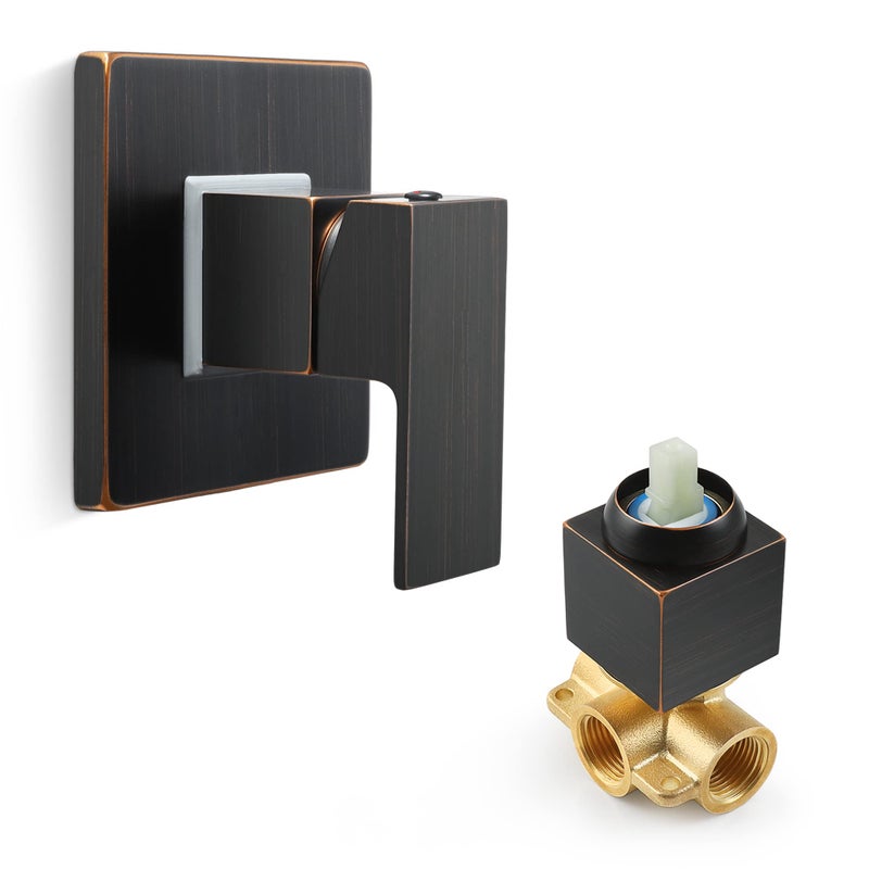 SKOWLL Single Function Shower Handle Valve Trim Kit Wall Mount Tub Control Valves RoughIn Single Handle Oil Rubbed Bronze Shower Valve