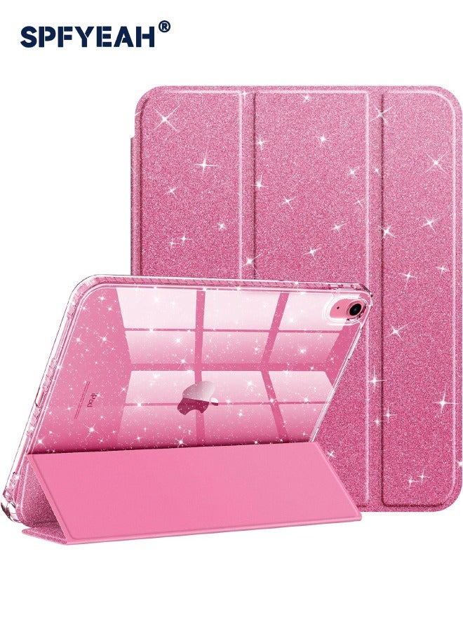 اس بي اف يا. حافظة رفيعة لجهاز iPad (A16) الجيل الحادي عشر مقاس 11 بوصة (2025) / iPad الجيل العاشر مقاس 10.9 بوصة (2022)، غطاء مقاوم للصدمات لامع براق مع غطاء خلفي شفاف لامع، حامل ثلاثي الطيات، حامل أقلام، خاصية الاستيقاظ التلقائي، وردي - Image 1