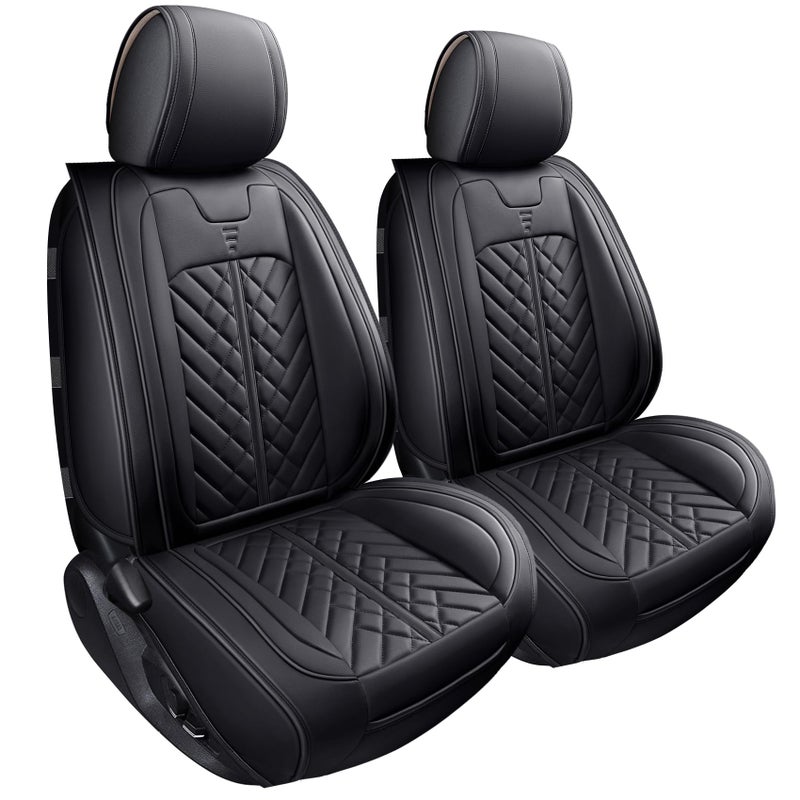 Tomatoman Tacoma Front Seat Covers Compatible with Toyota Tacoma 2005-2022 2023 2024 2025 2026 Trucks Access Crew Extended Double Cab TRD Sports SR V6 Heavy Duty Car Cushions(2 PCS Front/Black) - Image 1