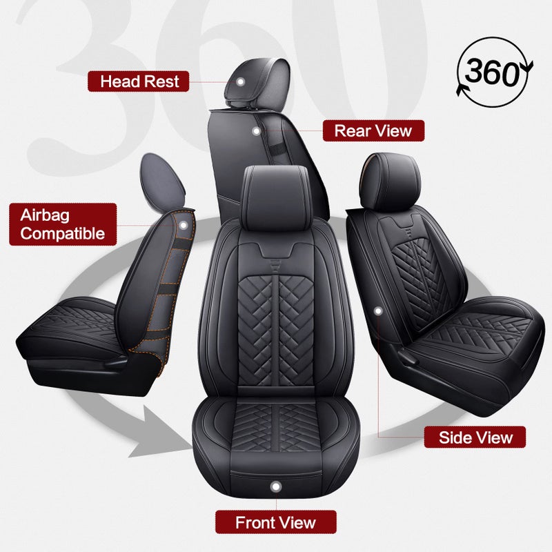 Tomatoman Tacoma Front Seat Covers Compatible with Toyota Tacoma 2005-2022 2023 2024 2025 2026 Trucks Access Crew Extended Double Cab TRD Sports SR V6 Heavy Duty Car Cushions(2 PCS Front/Black) - Image 5