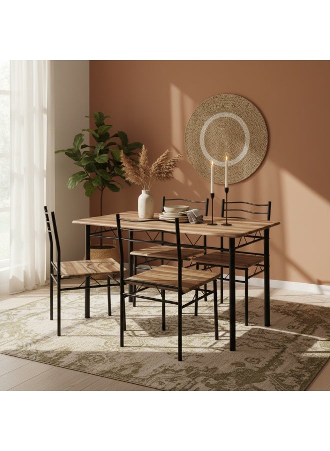 Living Elegant Dining Table with 4 Stylish Chairs - Image 1