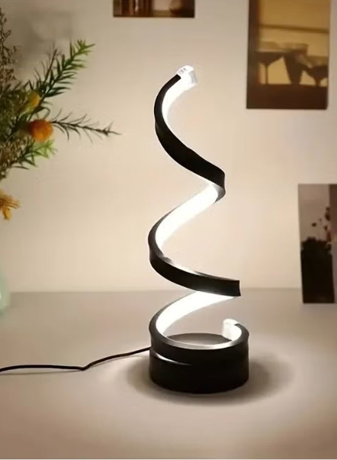 DAEVO Spiral Table Lamp, Creative Atmosphere, Night Light, Tri Color Support, Infinite Dimming Table Lamp, Bedroom Dining Table Decoration Table Lamp - Image 3