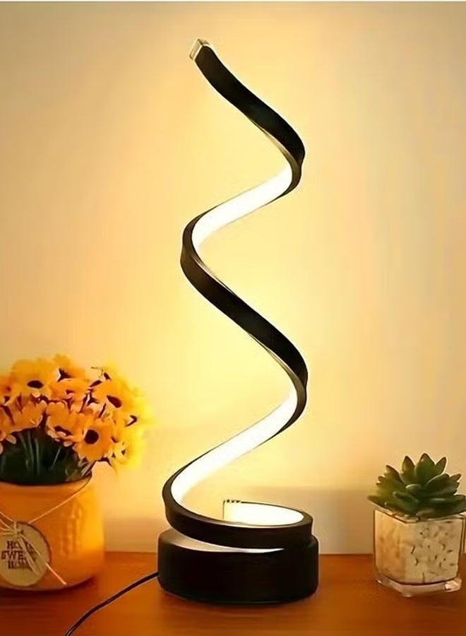 DAEVO Spiral Table Lamp, Creative Atmosphere, Night Light, Tri Color Support, Infinite Dimming Table Lamp, Bedroom Dining Table Decoration Table Lamp - Image 1