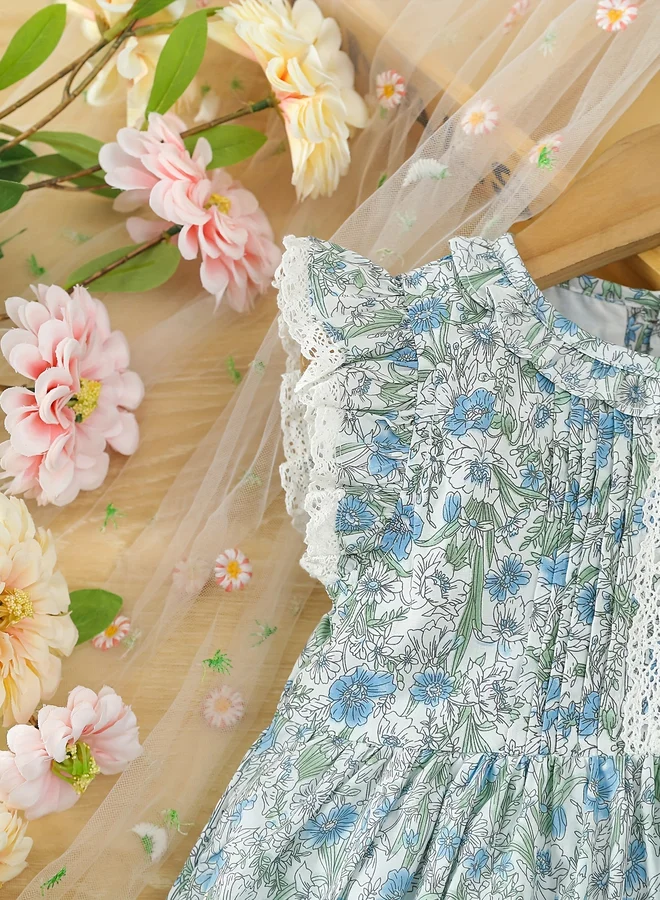 Take Two Take Two Floral Smock Dress with Lace Detail
