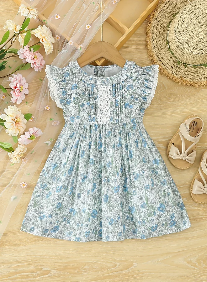 تايك تو Take Two Floral Smock Dress with Lace Detail