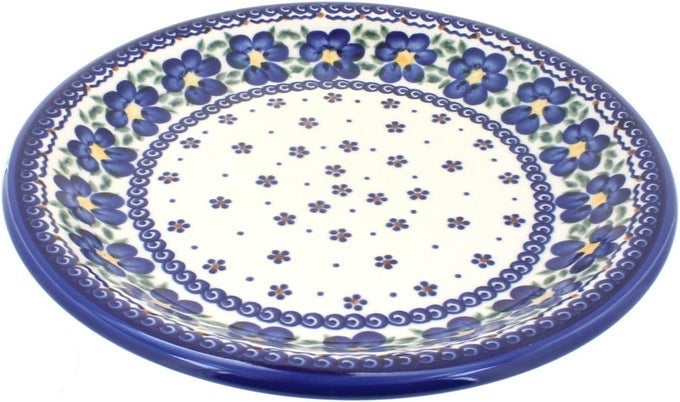 BLUE ROSE POLISH POTTERY SPRING BLOSSOM DINNER PLATE