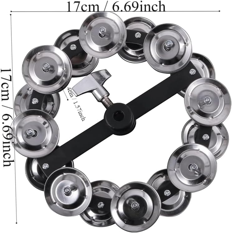 Softline Pro Hi‑Hat Tambourine with Double Stainless Steel Jingles Premium Gong‑Style Rattle Ring for Drums and Percussion Instruments (SP HH BT16) - Image 5