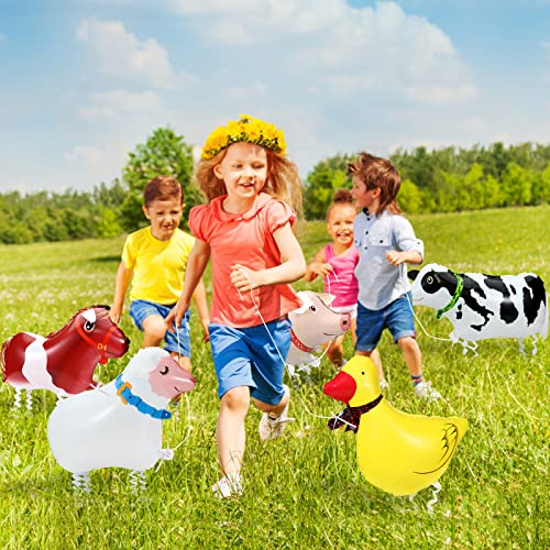 KESOTE Farm Animal Balloons, 6 Pack Inflatable Farm Animals Walking Balloons for Birthday Party Decorations Farm Animal Birthday Party Supplies - Image 3