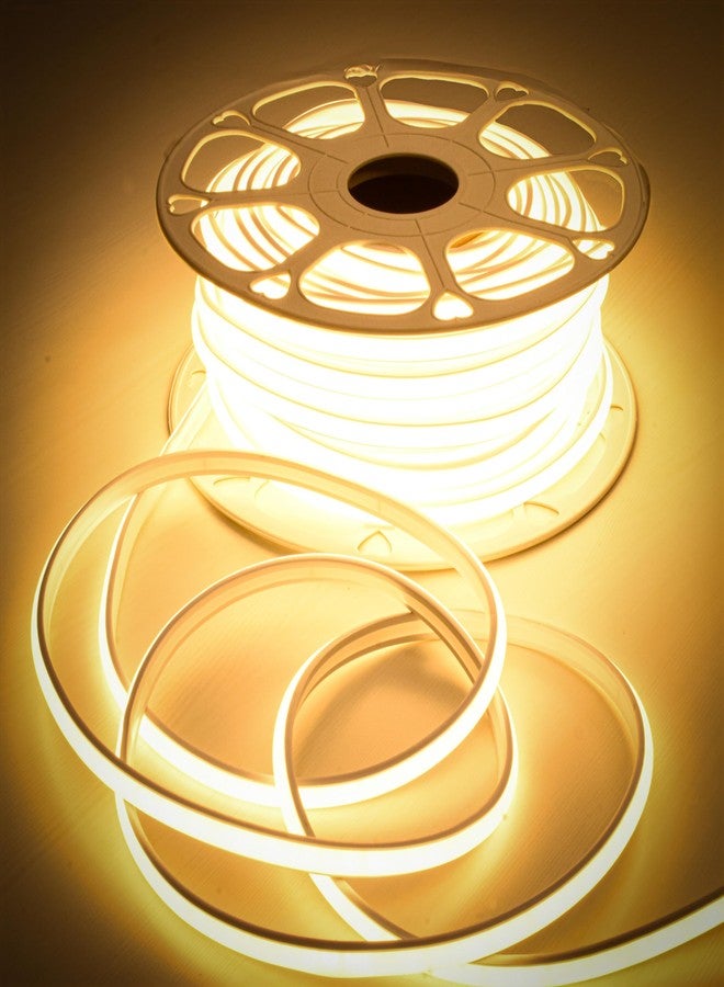 Forus 5 Meter LED Neon Strip Light, 10mm Warm White Waterproof Flexible 5M COB Neon Rope Light, Cuttable LED Strip for Indoor Outdoor Wall Decor, Home, Shop, Party & Festival Lighting 1-Yr Warranty - Image 1