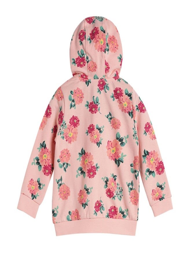 miniklub Baby Hooded Full Sleeve Knitted Cotton Coral Color Jacket (3-6M) - Image 2