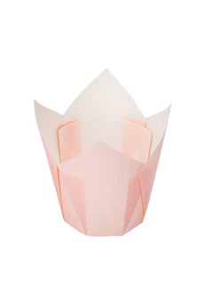 Restaurantware Restaurantware-Panificio Premium 4 oz Pink Paper Tulip Baking Cup: Paper Baking Cups Perfect for Muffins, Cupcakes or Mini Snacks - Greaseproof - Disposable and Recyclable - 200ct Box  - Image 1